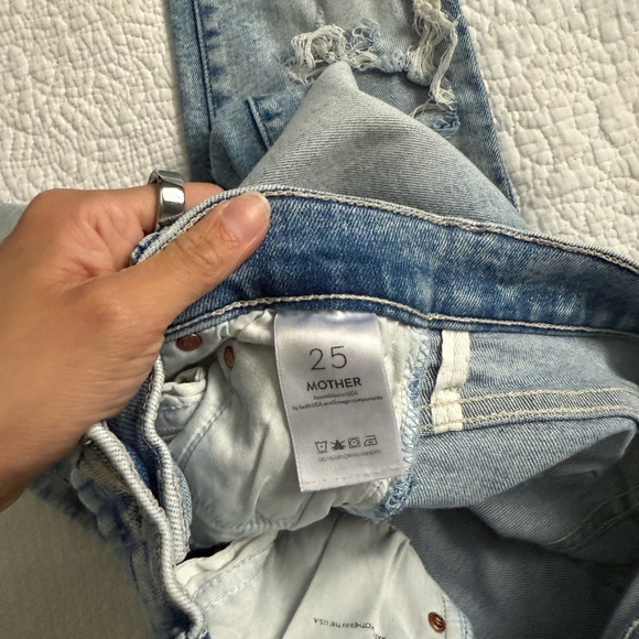 MOTHER The Insider High Rise Crop Step Fray Hem Jeans Love In A Boat - Picture 6 of 7